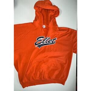 Gildan Ellet Orangemen Pullover Hoodie Men's L Orange Cotton Blend Long Sleeve